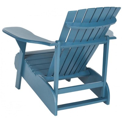 Transitional Teal Acacia Wood Arm Chair with Wide Rest