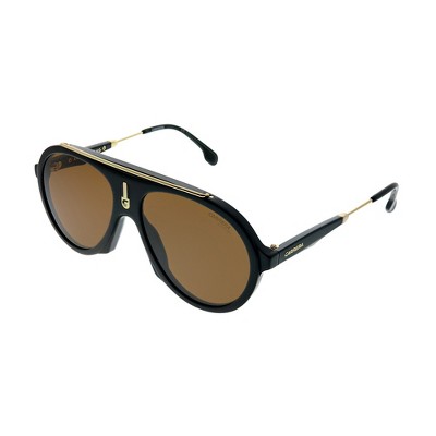 Carrera  807 70 Unisex Aviator Polarized Sunglasses Black Brown 57mm