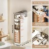 4-Tier Slim Storage Cabinet with Wheels, 7.1" Wide Freestanding Organizer with 3 Drawers & Toilet Paper Holder, for Bathroom, Kitchen - 2 of 4