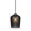 Toltec Lighting Cordova 1 - Light Pendant in  Brushed Nickel with 9" Smoke Textured  Shade - 2 of 2