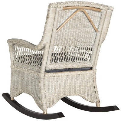 Coastal Chic Antique Grey Rattan Rocking Chair