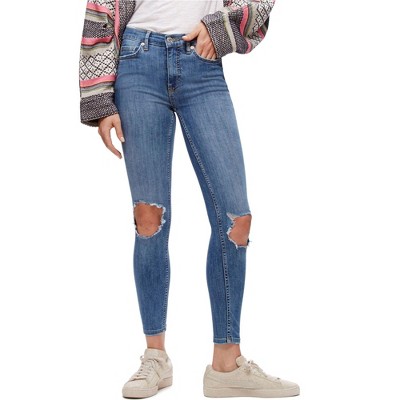 Free People Womens Busted Knee Skinny Fit Jeans