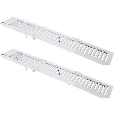 Silver Foldable Steel Car and Motorcycle Ramp Set