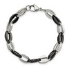 Black Bow Jewelry 8mm Stainless Steel & Black Plated Oval Link Chain Bracelet, 7.5 Inch - 3 of 4