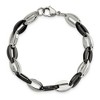 Black Bow Jewelry 8mm Stainless Steel & Black Plated Oval Link Chain Bracelet, 7.5 Inch - image 3 of 4