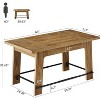 Tribesigns 62.6“Bar Table, Counter Height Pub Dining Table with Metal Footrest, Rectangular Home Bar Unit for Home Kitchen, Living Room,Brown - 2 of 4