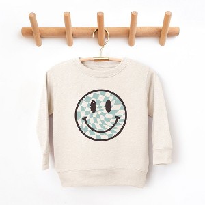 The Juniper Shop Checker Board Smiley Face Toddler Graphic Sweatshirt - 1 of 2