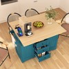 Grungis 55.7" Kitchen Island Cart with 2 Drop Leaf & 3 Drawers,Kitchen Island on Wheels with Power Outlet & Towel Rack,Island Table for Kitchen - 2 of 4