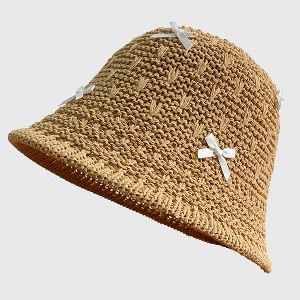 Anna-Kaci Women's Foldable Bucket Hat with Bow Accents - 1 of 4