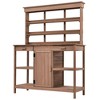 PAGED 66 Inch Potting Bench with 2 Drawers and Cabinet,Farmhouse Outdoor Storage Cabinet with Open Shelves,Potting Table for Garden,Backyard - 2 of 4