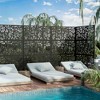 Lirago Metal Outdoor Privacy Screen Freestanding Patio Decorative Screens - 72"x47", Black - 3 of 4