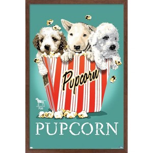 Trends International Jim Baldwin - Pupcorn Framed Wall Poster Prints - 1 of 4