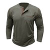 Attraco Men's Long Sleeve Henley Shirt Color Block Casual Pocketed T-Shirt Tops - 4 of 4
