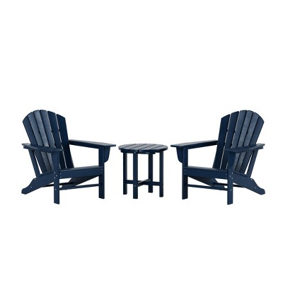 WestinTrends Dylan HDPE Outdoor Patio Adirondack Conversation Set (3-Piece)