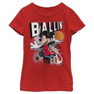 Girl's Disney Mickey Mouse Ballin' T-Shirt - 1 of 4