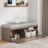 NicBex Storage Bench Storage Organizer Cabinet Storage Ottoman with Adjustable Shelves for Entryway Hallway, Bedroom - 2 of 4