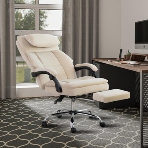 Ergonomic Office Chair With Footrest & Removable Headrest, Velvet 155° Reclining Computer Desk Chair,360° Swivel Ofiice Chair-Tanpinhause - 1 of 4