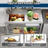 AMERLIFE Stainless Steel Freestanding Sink with Worktop & Storage, Multi-Functional Prep Station for Kitchen, Laundry or Commercial Use - 3 of 4