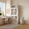 CuisinSmart 72in Tall Arched Bookcase, Glass Door Arched Cabinet with 2 Drawers, Freestanding Display Storage Cabinet for Living Room, Bedroom - 2 of 4