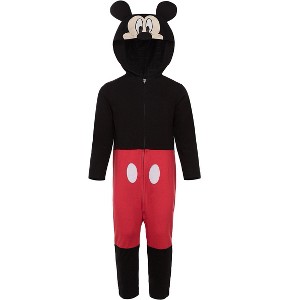 Disney Mickey Mouse Goofy Pluto Zip Up Coverall Newborn to Big Kid - 1 of 4