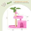 Modern Multicoloured 600 GSM Soft Plush Cat Tree Pet Tower with Scratching Post and Ball - 2 of 4
