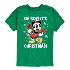 Boys' - Disney - Mickey Mouse Oh Boy Its Christmas Short Sleeve Graphic T-Shirt - 1 of 4