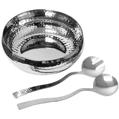 Sol Living Stainless Steel Salad Bowl Serve Pasta, Snacks, Fruit