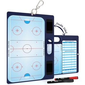 SCRIBBLEDO Hockey 15"x10.5" Sports Coach Dry Erase Board with 2 Markers – Reusable Hockey Coaching Whiteboard for Plays Drills Teams & Training - 1 of 4