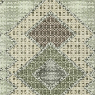 HomeRoots 3' X 5' Green Gray And Taupe Geometric Washable Indoor Outdoor Area Rug