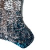 Northlight 22.75" Sky Blue and Silver Reversible Sequined Christmas Stocking with Faux Fur Cuff - 4 of 4
