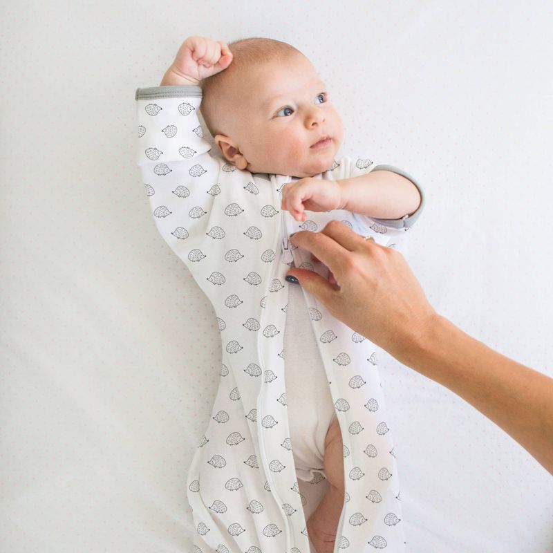SwaddleDesigns Transitional Swaddle Sack Wearable Blanket - White - S - 0-3 Months, 6 of 9