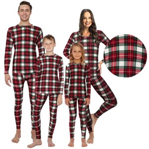 Rocky Plaid White Matching Family Warm Thermal Pajamas Holloween, Christmas, Girls, Boys, Mens, Womens - 1 of 4