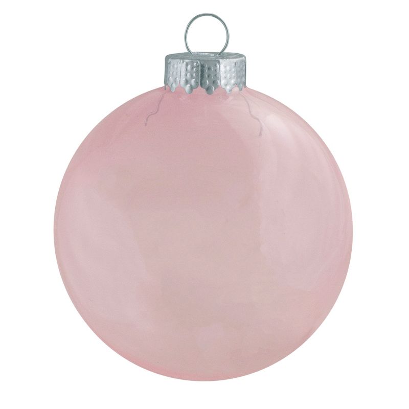 Northlight Shiny Finish Glass Christmas Ball Ornaments - 2.75" (70mm) - Pink - 12ct, 1 of 2