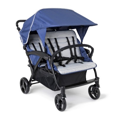 Gaggle by Foundations Odyssey 4 Seat Quad Stroller with Bench Seats, All Terrain Wheels, Easy Fold