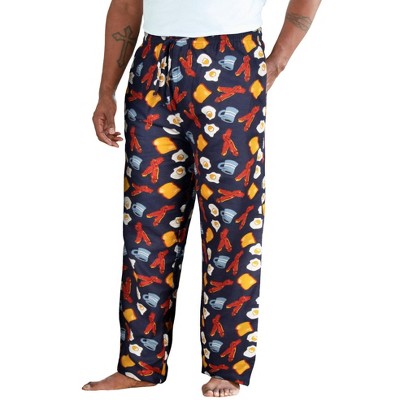 KingSize Men's Big \u0026 Tall Flannel Novelty Pajama Pants - Big - 3XL, Breakfast Pajama Bottoms