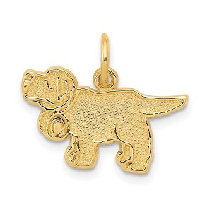Black Bow Jewelry 14k Yellow Gold Saint Bernard Puppy Pendant - 1 of 4