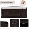 PAGED Classic 4-Door Storage Bench with Linen Cushion, Entryway Ottoman with Storage, Magnetic Closure Shoe Bench with Adjustable Shelves - 2 of 4