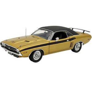 1971 Dodge Challenger R/T GY8 Gold Metallic with Black Stripes and Black Vinyl Top Limited Ed 1/18 Diecast Model Car by ACME - 1 of 4