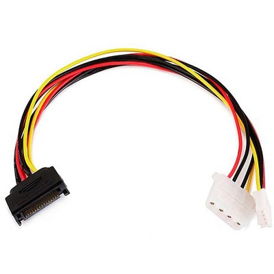 Monoprice SATA Cable - 1 Feet - SATA 15-pin Male to 4-pin Molex and 4-pin Power Cable