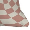 Little Dean Checkers Coral Summer Beach Outdoor Throw Pillow Pink - Deny Designs - 2 of 3
