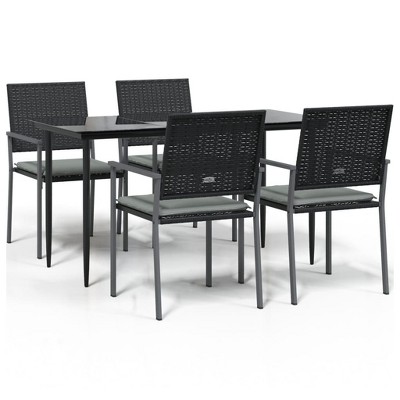 vidaXL Garden Dining Set Black, Light Grey