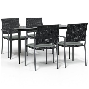vidaXL Garden Dining Set Black, Light Grey - 1 of 4