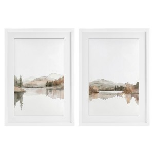 Stupell Industries Softly Flowing Landscape 2pc Framed Print Under Glass Set - 1 of 4