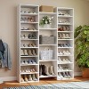 Hommoo 46-Pair White Shoe Rack, 14-Tier Open Cubby Cabinet, 47″ Wide Modern Entryway/Closet/Living Room Organizer, 23 Shelves - 2 of 4