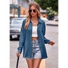 Coolmee Womens Casual Long Sleeve Button Down Shirts Cotton Oversized Blouse V Neck Loose Jacket Tops - 3 of 4