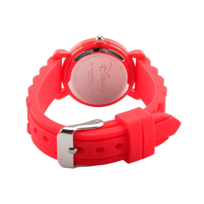 Girls&#39; Disney Minnie Mouse Red Plastic Time Teacher Watch, Red Silicone Strap, 4 of 7