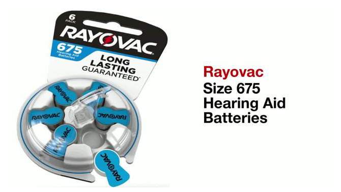 Rayovac Size 675 Hearing Aid Battery - 6pk, 2 of 9, play video