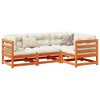 vidaXL Garden Sofa Set Natural Pine Solid Pine Wood Large Modular - Wax Brown With Cushions - 2 of 4