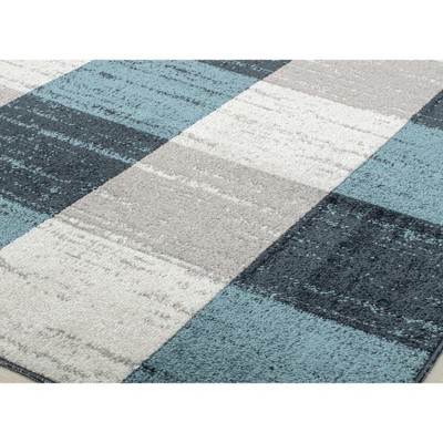 Bedford Check Red Plaid 24" Synthetic Stain-Resistant Area Rug