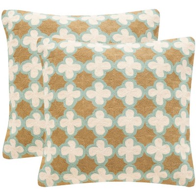 Carna Pillow (Set of 2) - Amist Green - 20"X20" - Safavieh